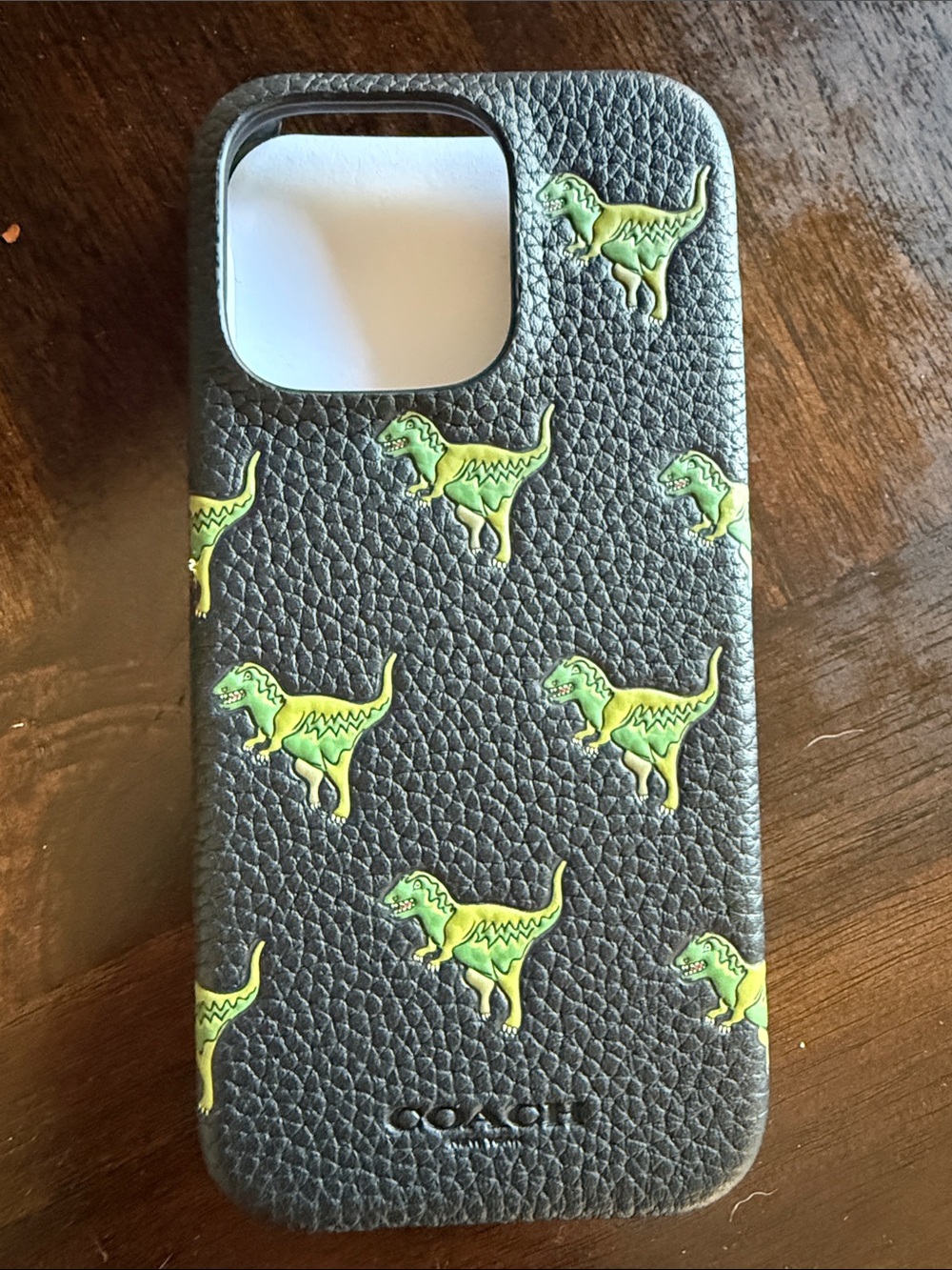 COACH REXY Black Leather iPhone 16 Pro Case - Picture 2 of 4